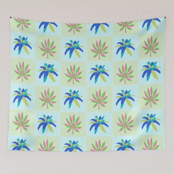 Item preview, Exotic Plants in a Checkered Pattern designed and sold by designlee.