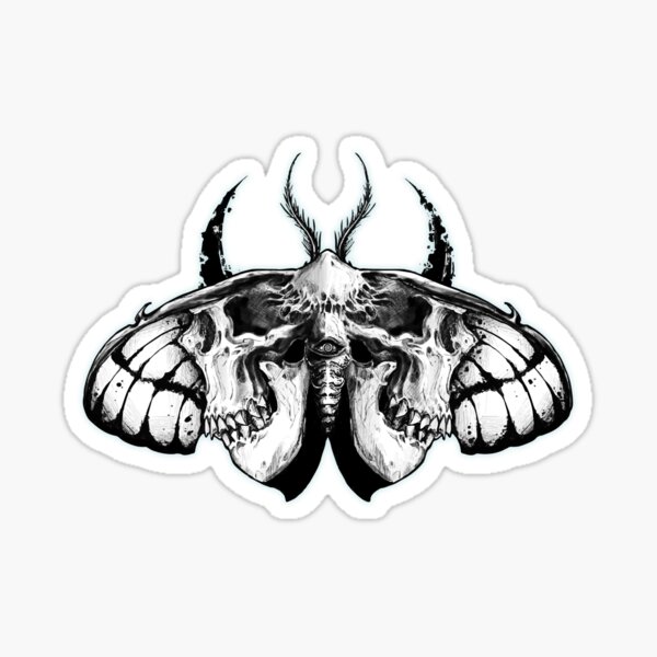 Skull Moth Sticker