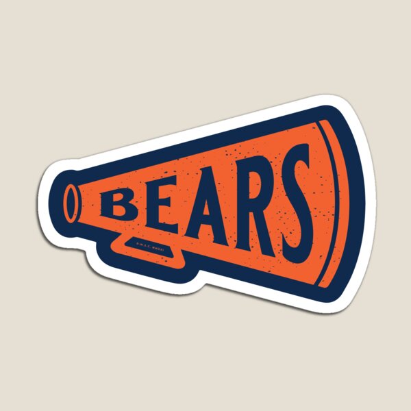 Chicago Bears Black Football Helmet w/ Bear Type Logo Die-Cut MAGNET