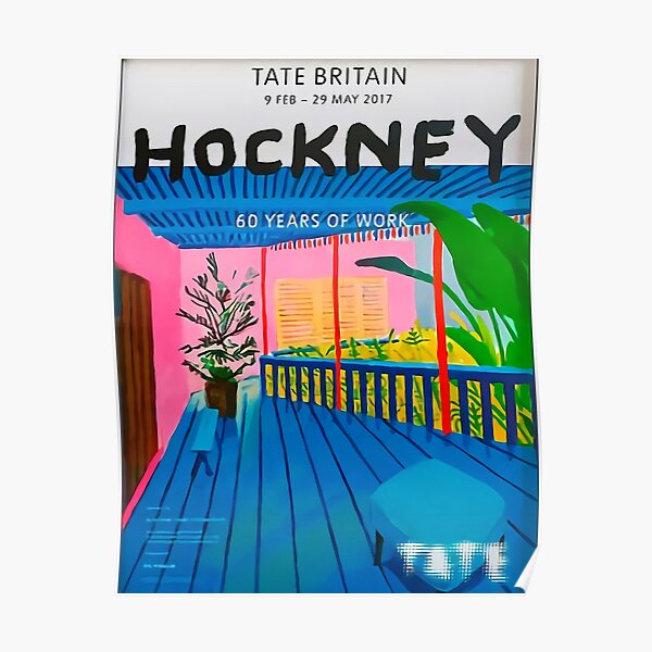 David Hockney Exhibition Art Poster - Pool with two figures Poster