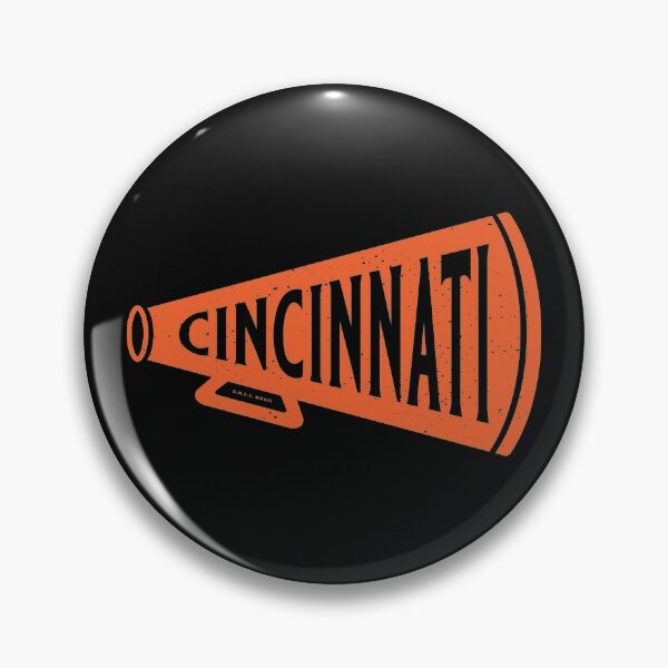 RARE CINCINNATI BENGALS VINTAGE LOGO & TEAM NAME BUTTON PIN FOOTBALL AFL