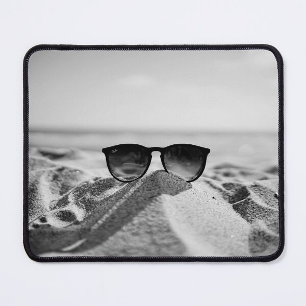 Item preview, Beach and Sunglasses, Sunglasses, Beach, Black and White designed and sold by Magic Love Art Print.