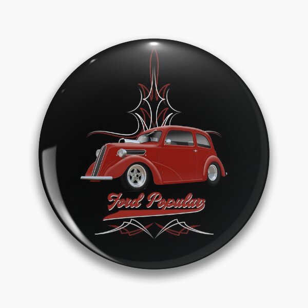 Item preview, Ford Popular 103e Red Hot Rod Car Ilustración de arte para fondos oscuros designed and sold by Hamilton illustrations.