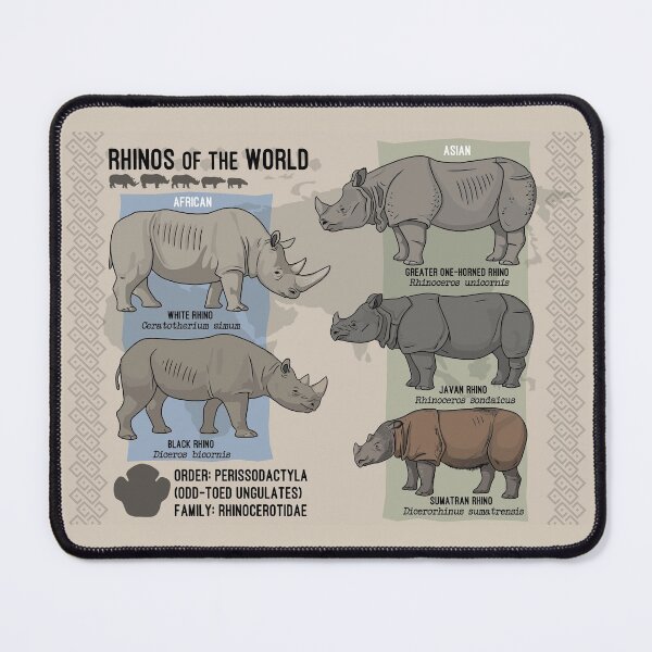 Item preview, Rhinos of the World designed and sold by ArtByBreah.