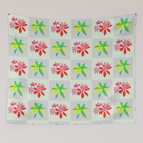 Item preview, Tropical Plants in a Checkered Pattern designed and sold by designlee.