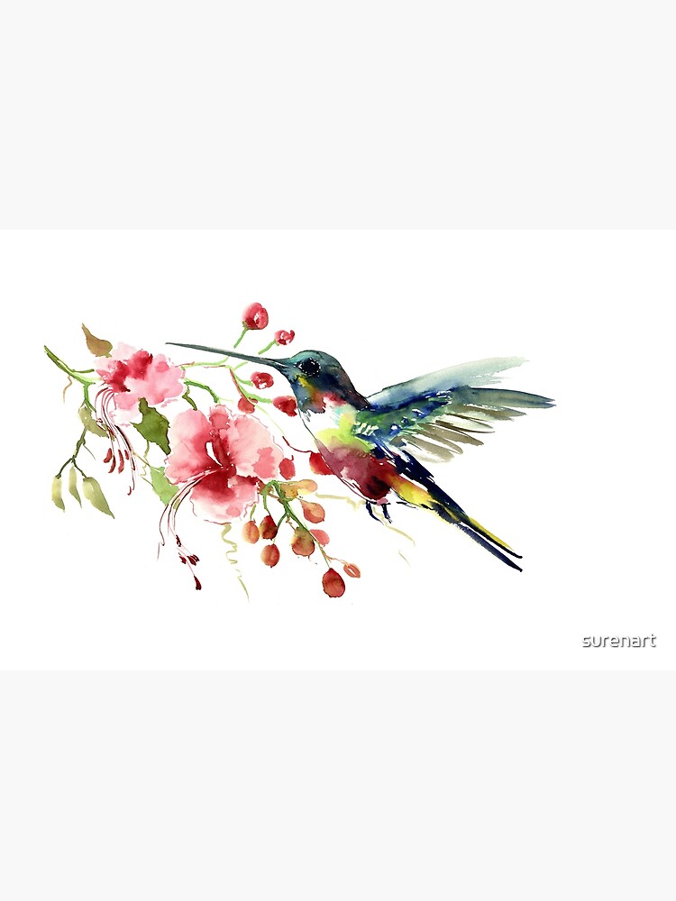 Hummingbird and Flowers by surenart