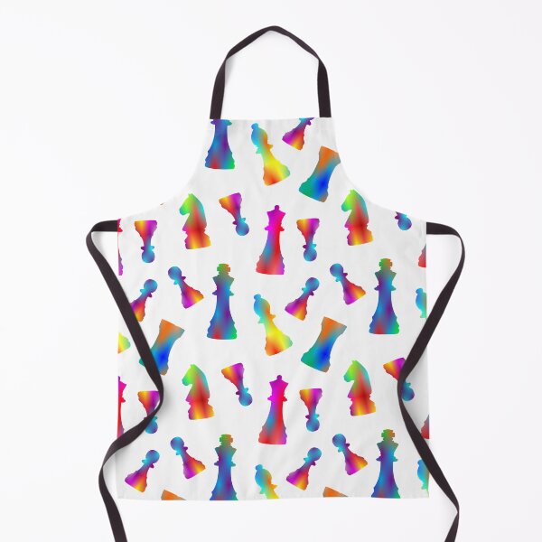 Item preview, Colorful Chess Pieces Chaos on White designed and sold by Shapes-Mania.