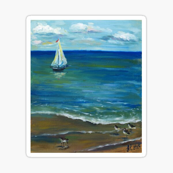 Item preview, Coastal Landscape With Sailboat designed and sold by NatalyMak.