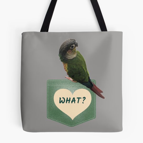 Item preview, What? Conure on the pocket | Green Cheek Conure design Small Parrot | Parakeet | Parrot lover designed and sold by TatianaLG.