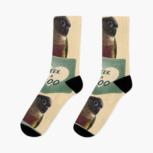 Aperçu de l'œuvre Peek-a-boo Conure sur la poche | Conure à joues vertes design Petit perroquet | Perruche | Amoureux des perroquets créée et vendue par TatianaLG.
