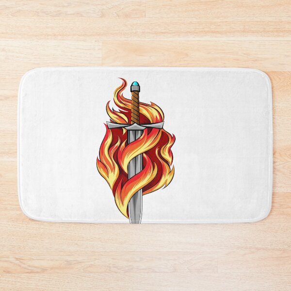 Item preview, Sword Burning in a Flame Tattoo designed and sold by devaleta.