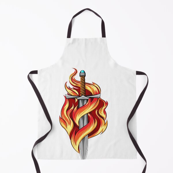 Item preview, Sword Burning in a Flame Tattoo designed and sold by devaleta.