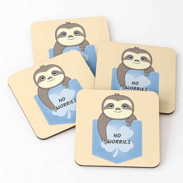 Item preview, No worries lazy sloth mood design | Lazy Sloth on the pocket designed and sold by TatianaLG.