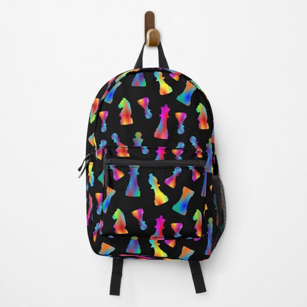 Item preview, Colorful Chess Pieces Chaos on Black designed and sold by Shapes-Mania.