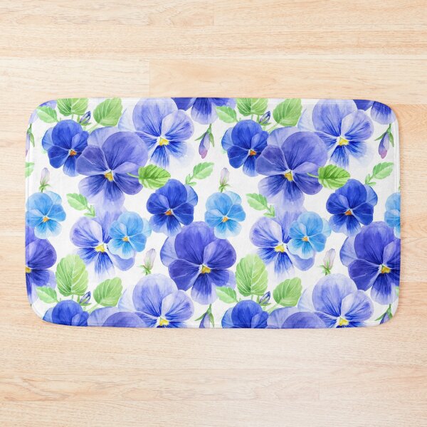 Item preview, Vintage Watercolor Vibrant Blue Pansy Flowers designed and sold by silviaol.