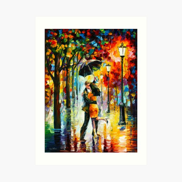 DANCE UNDER THE RAIN - Leonid Afremov Art Print