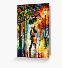 DANCE UNDER THE RAIN - Leonid Afremov Greeting Card