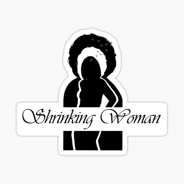 Shrinking Woman 3/4 Black Logo Sticker