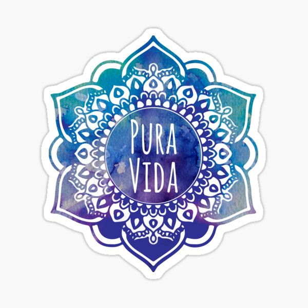 Pura Vida Watercolor Mandala Sticker
