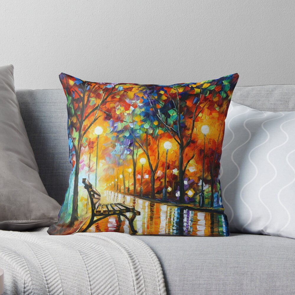 THE LONELINESS OF AUTUMN - Leonid Afremov Throw Pillow