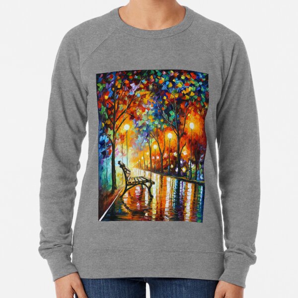 THE LONELINESS OF AUTUMN - Leonid Afremov Lightweight Sweatshirt