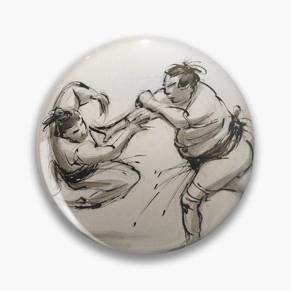Item preview, Sumo #7 - Sumo wrestlers ink wash painting on paper designed and sold by Rebecca Rees.