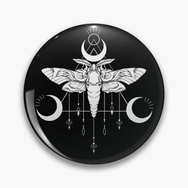 Item preview, Celestial moth witchy black and white moth designed and sold by JuliaPop.