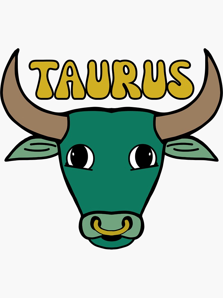 Taurus Bull Zodiac Sign Astrology Astrological Sign Horoscope Birthday Green Sticker