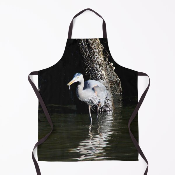Item preview, Great Blue Heron at low tide in the marina designed and sold by lisakayfotos.
