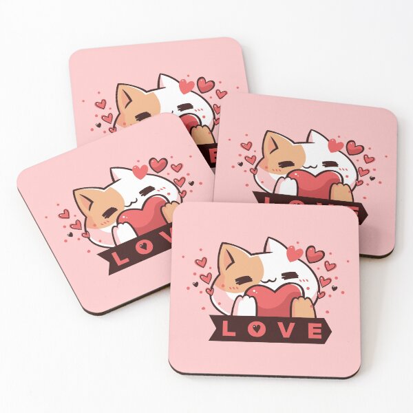 Item preview, Valentine Anime Love Cat designed and sold by ChelleCreate.