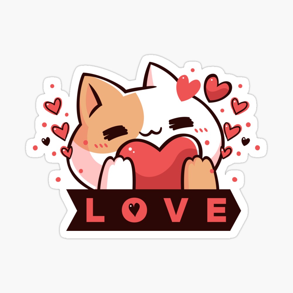 Valentine Anime Love Cat