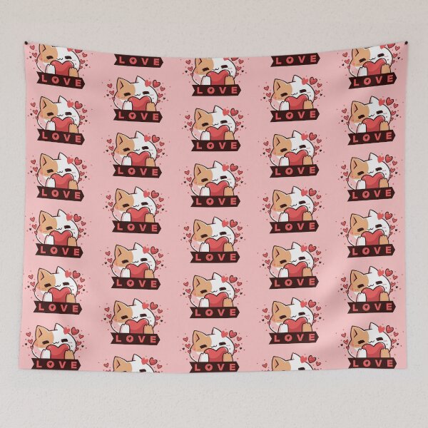 Item preview, Valentine Anime Love Cat designed and sold by ChelleCreate.