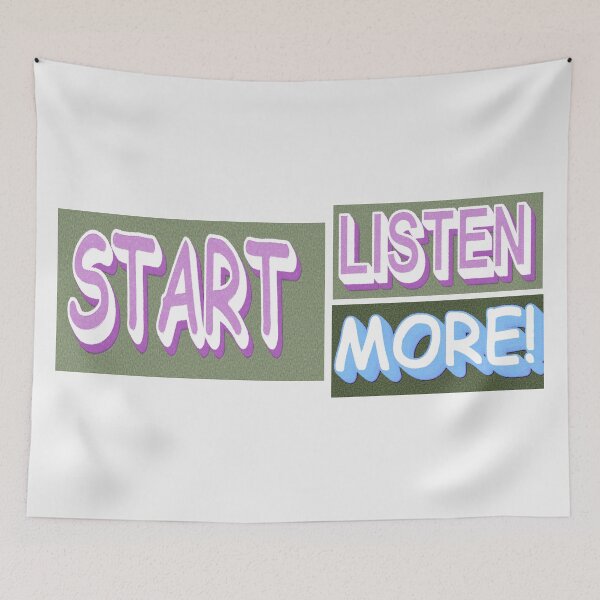 Item preview, Cute Expression Design "Listen More". Buy Now designed and sold by Health And Fitness Posts e-Store.