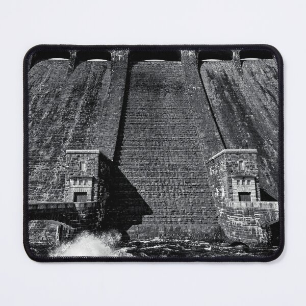 Item preview, The Claerwen Dam, Elan Valley, monochrome designed and sold by MaclarenPhoto.