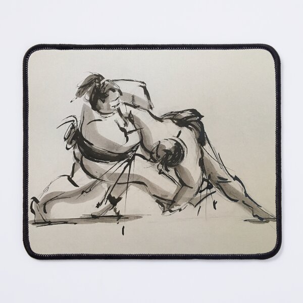 Item preview, Sumo #6 - Sumo wrestlers ink wash painting on paper; designed and sold by Rebecca Rees.