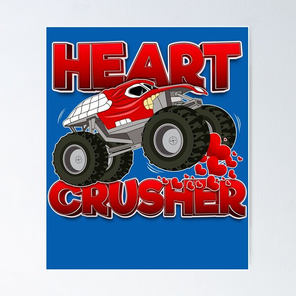 Item preview, Crazy Monster Truck Crush Hearts Kids Toddler Valentines Day designed and sold by Crazy Trendy Designs.