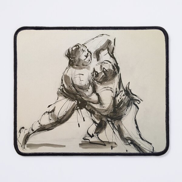 Item preview, Sumo #5 - Sumo wrestlers ink wash painting on paper designed and sold by Rebecca Rees.