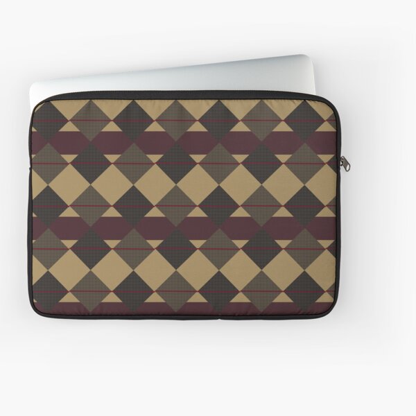 Black Brown Checkered Laptop Sleeve Brown Plaid Checker 