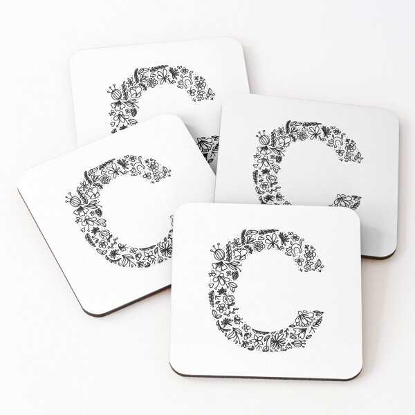 Artikelvorschau, Blumenmonogramm „C“ entworfen und verkauft von moodystudios.