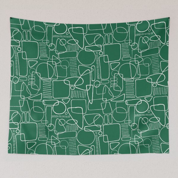 Item preview, Abstract Linework Geometrics - Forest Green designed and sold by PaintInTheNight.