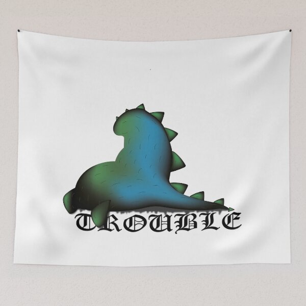 Item preview, Black dinosaur with text Trouble designed and sold by Yulmsss.