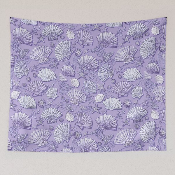 Item preview, Seashell and starfish lilac  designed and sold by MagentaRose.