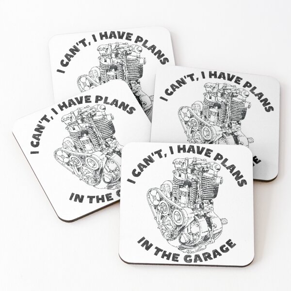Item preview, I Can't I Have Plans In The Garage, Motorcycle Engine (Black Print) designed and sold by Roger-C.