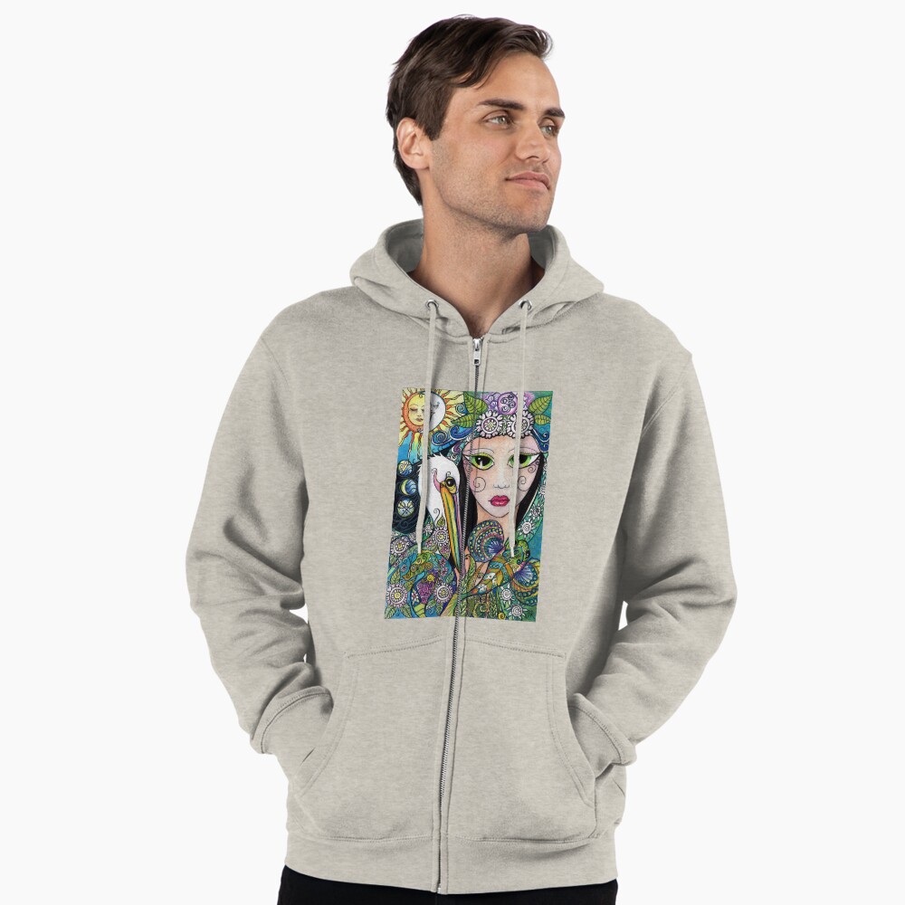 Aperçu de l'œuvre Veste zippée à capuche créée et vendue par BlueMoonOwl.