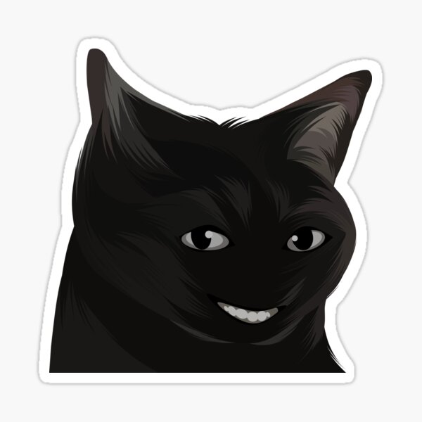 "Funny Smirking Cat Meme Sticker" Sticker for Sale by SolusMind | Redbubble