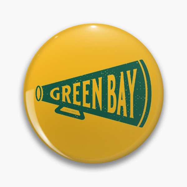 Green Bay Retro Mascot Cheese Head Man Pin