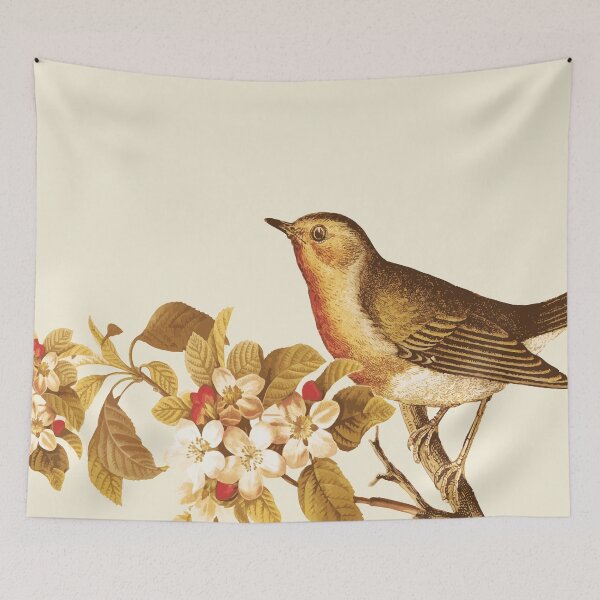 Item preview, Vintage bird on flowers branch designed and sold by Mirushy.