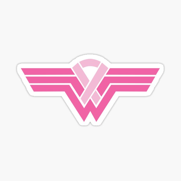 Superhero Ribbon - Breast Cancer Awareness Sticker