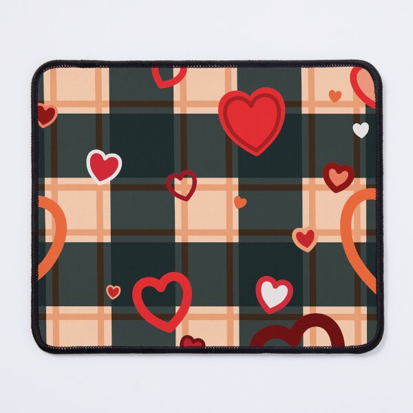 Item preview, Valentine Plaid - Hearts, Red, Black, Peach, Pink, Gray designed and sold by aZillionLines.