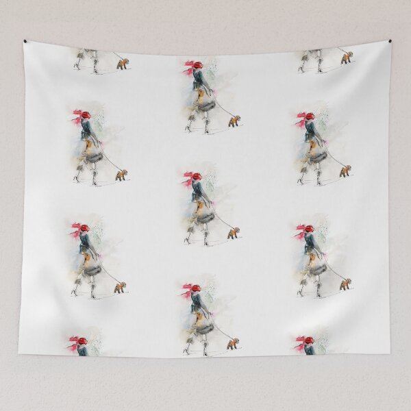 Item preview, beautiful girl in pink winter scarf  designed and sold by Teni.